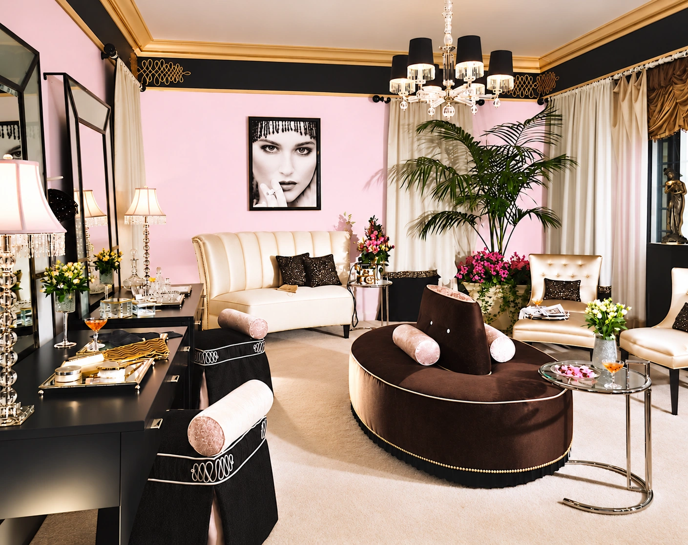 Pink sitting room